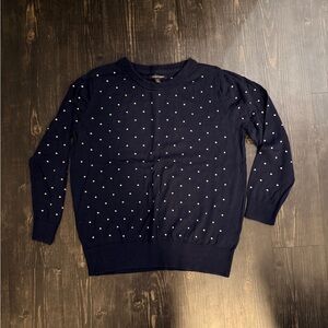 41 Hawthorn Navy and Silver Polka Dot Sweater